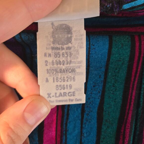 Koret Multicolor Striped Culottes, Size XL – Vibrant Wide-Leg Comfort [0122] - Picture 6 of 8